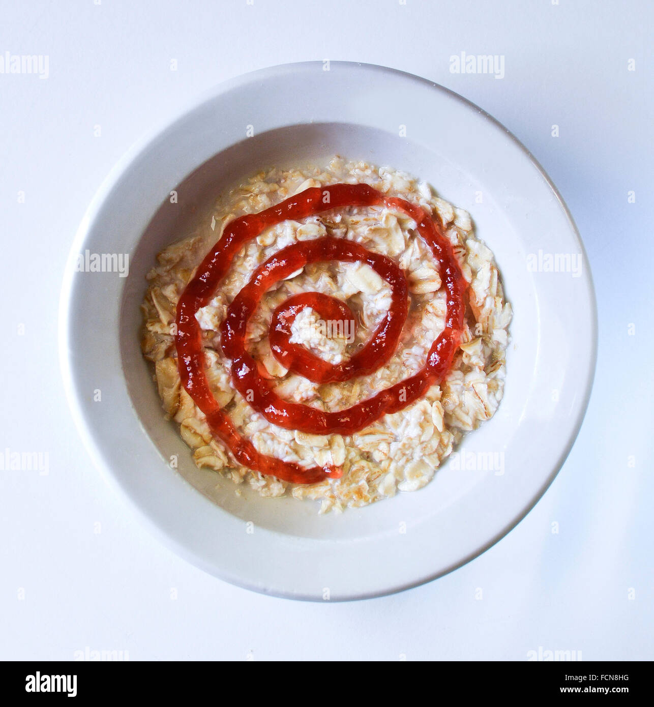 Farina di avena con frutta swirl Foto Stock