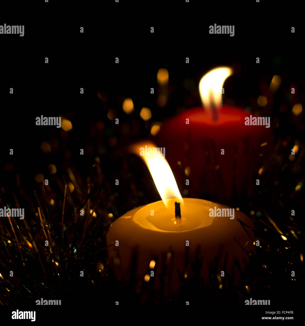 Natale candele closeup Foto Stock