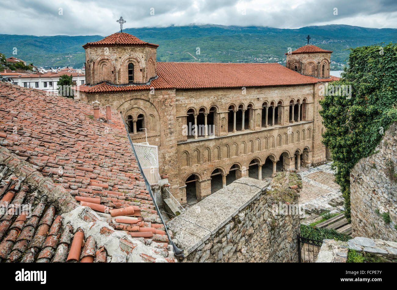Chiesa di St Sofia (Sveta Sofia), macedone della chiesa ortodossa a Ohrid, Sito Patrimonio Mondiale dell'UNESCO, Repubblica di Macedonia del nord Foto Stock