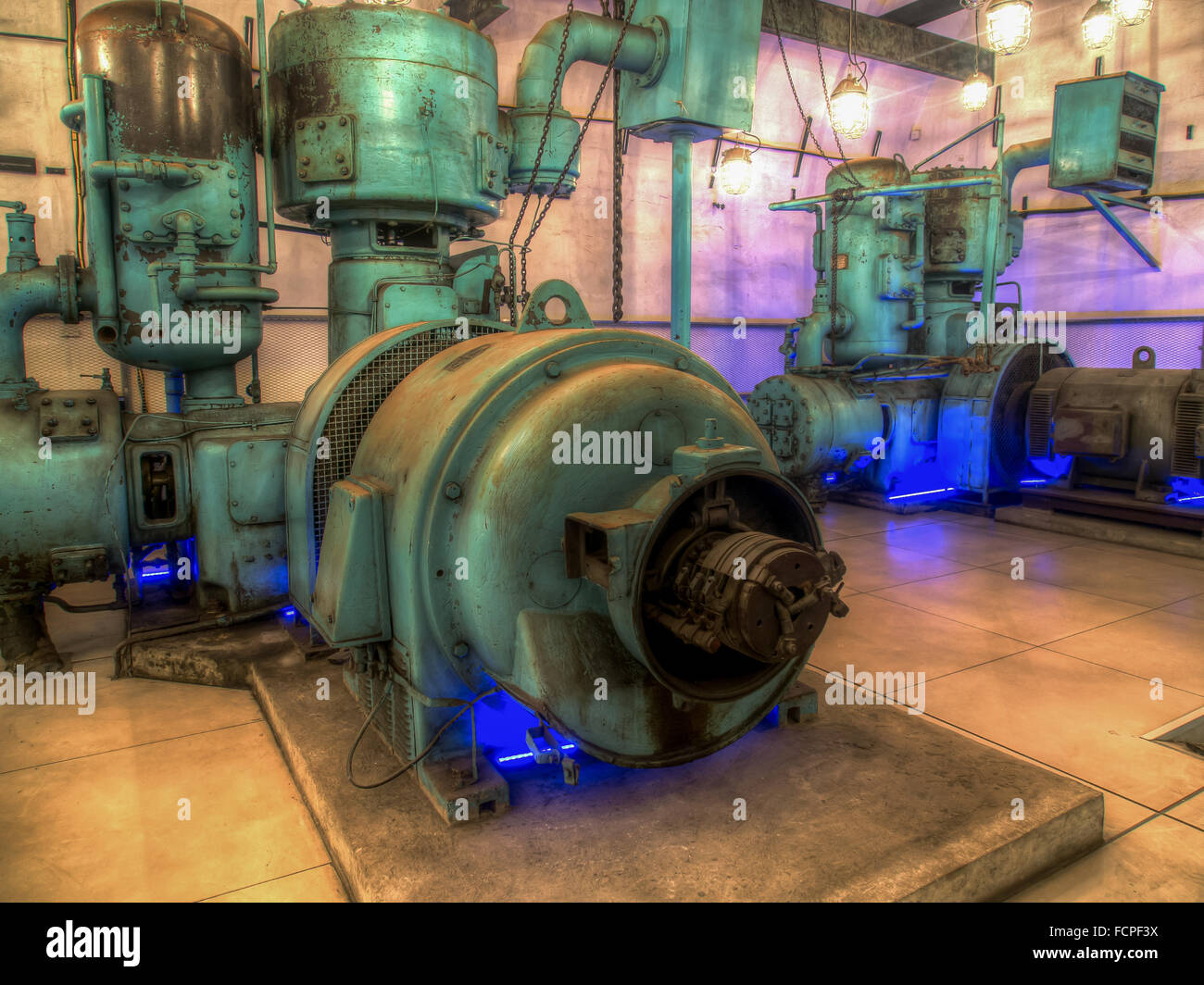 Ruda Slaska, Polonia - Novembre 05, 2015: apparecchiature storiche in mostra in una miniera di carbone Guido Foto Stock