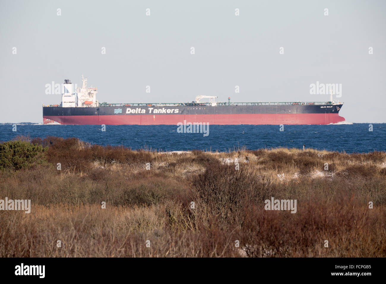 Un Delta nave Petroliere fuori Skagen. Foto Stock