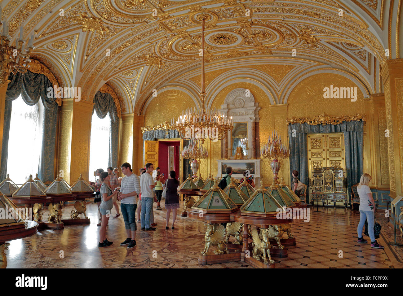 La camera d'Oro nello Stato Museo Hermitage di San Pietroburgo, Russia. Foto Stock