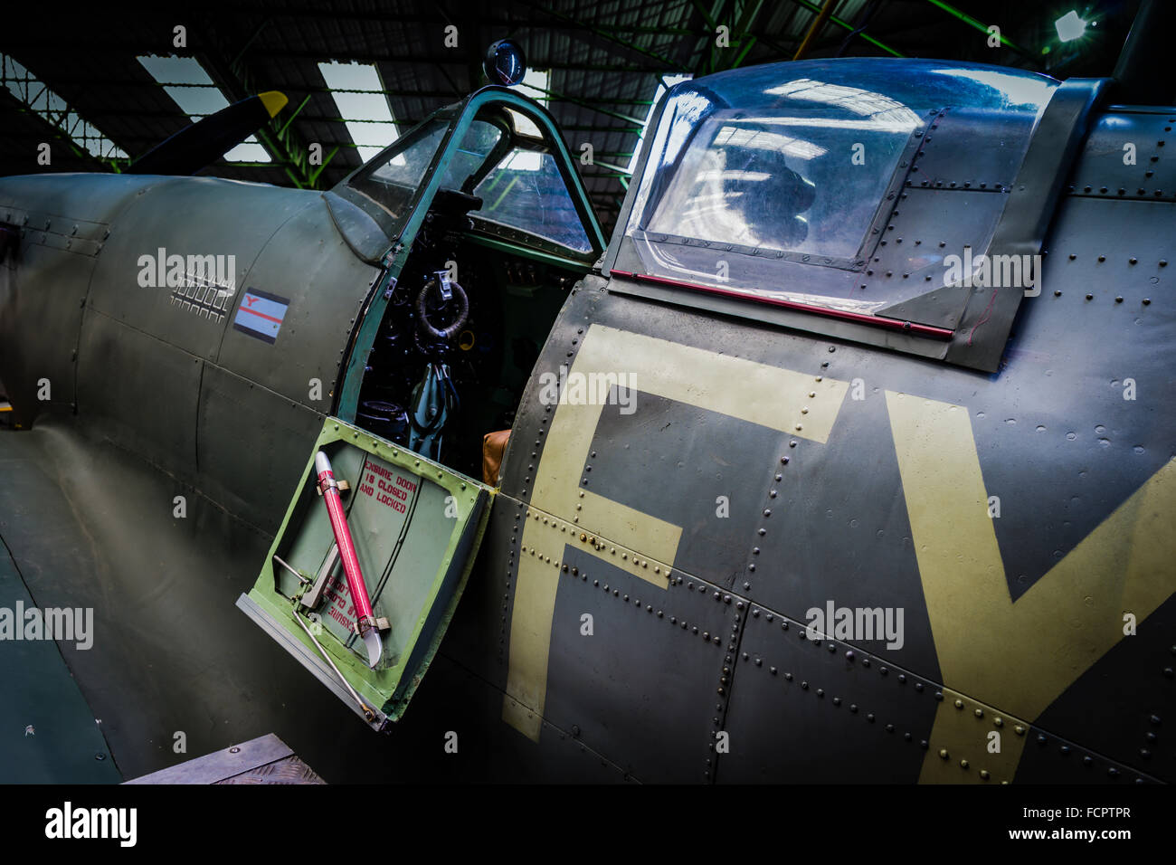 MK9 Spitfire al museo Spitfire, dall'aeroporto di Blackpool, Regno Unito. Foto Stock