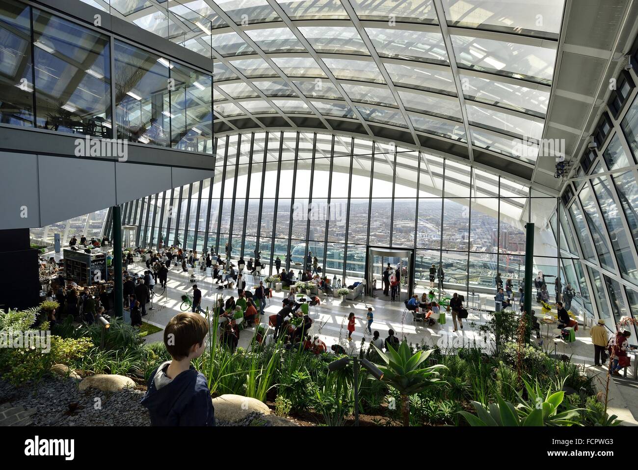 Sky Garden presso il walkie-talkie, 20 Fenchurch Street, City of London, Regno Unito Foto Stock