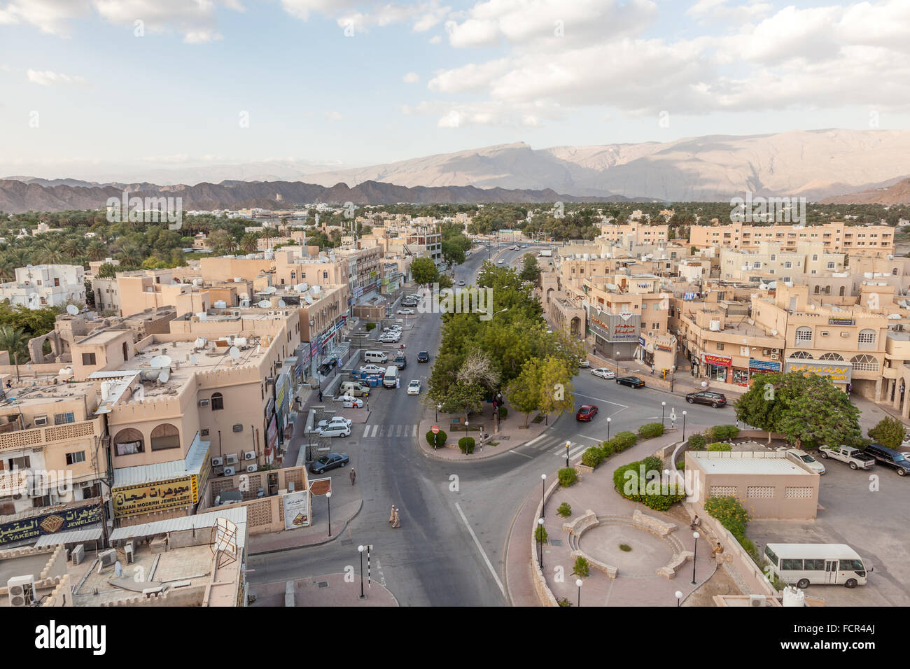 Vista sulla città vecchia di Nizwa. Il sultanato di Oman, Medio Oriente Foto Stock