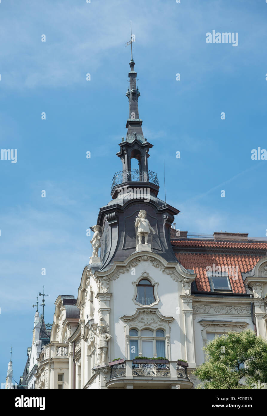 Sinagoga nel quartiere ebraico - Praga - Repubblica Ceca Foto Stock