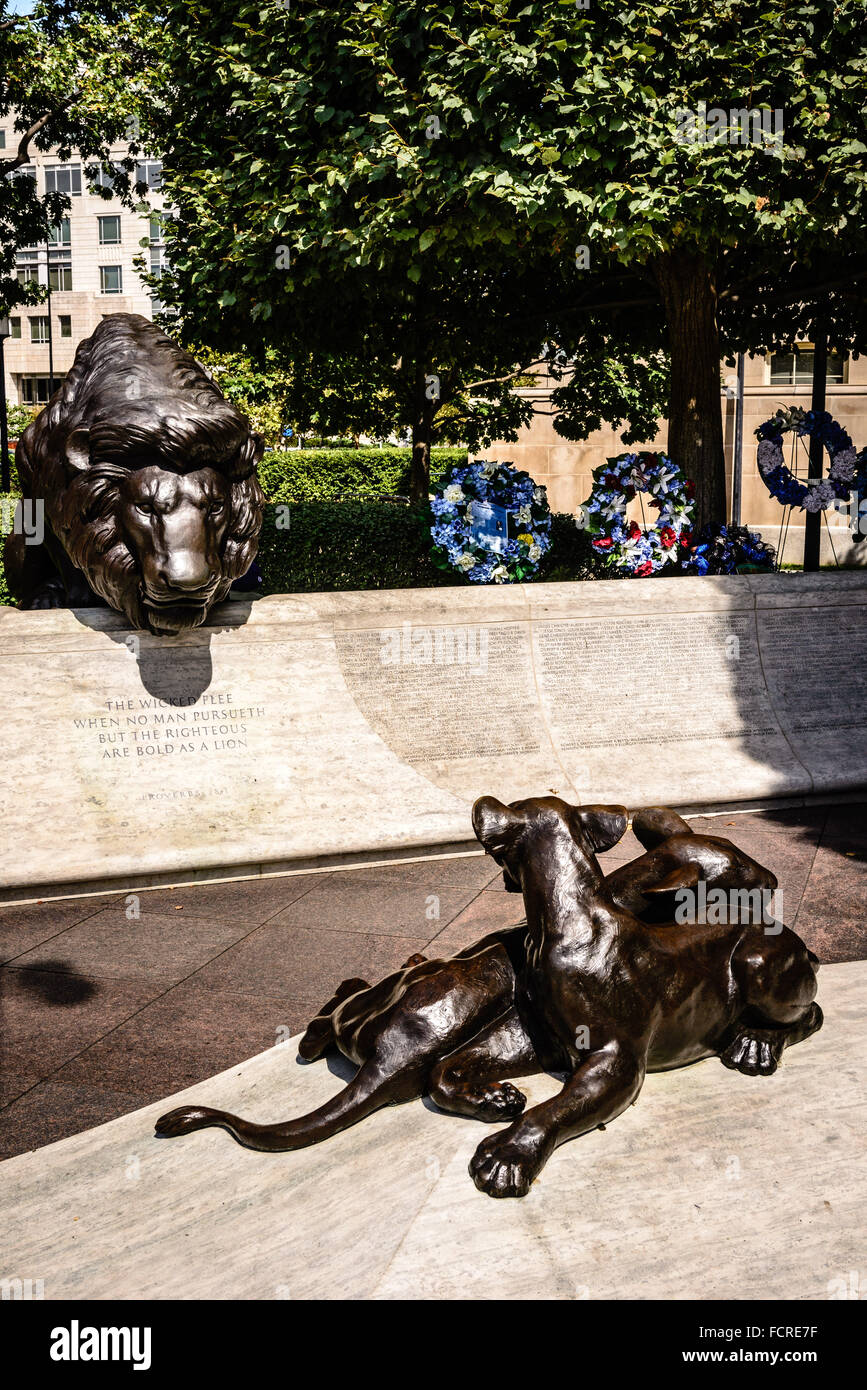 Diritto nazionale i funzionari di polizia Memorial, Magistratura Square East Street NW, Washington DC Foto Stock