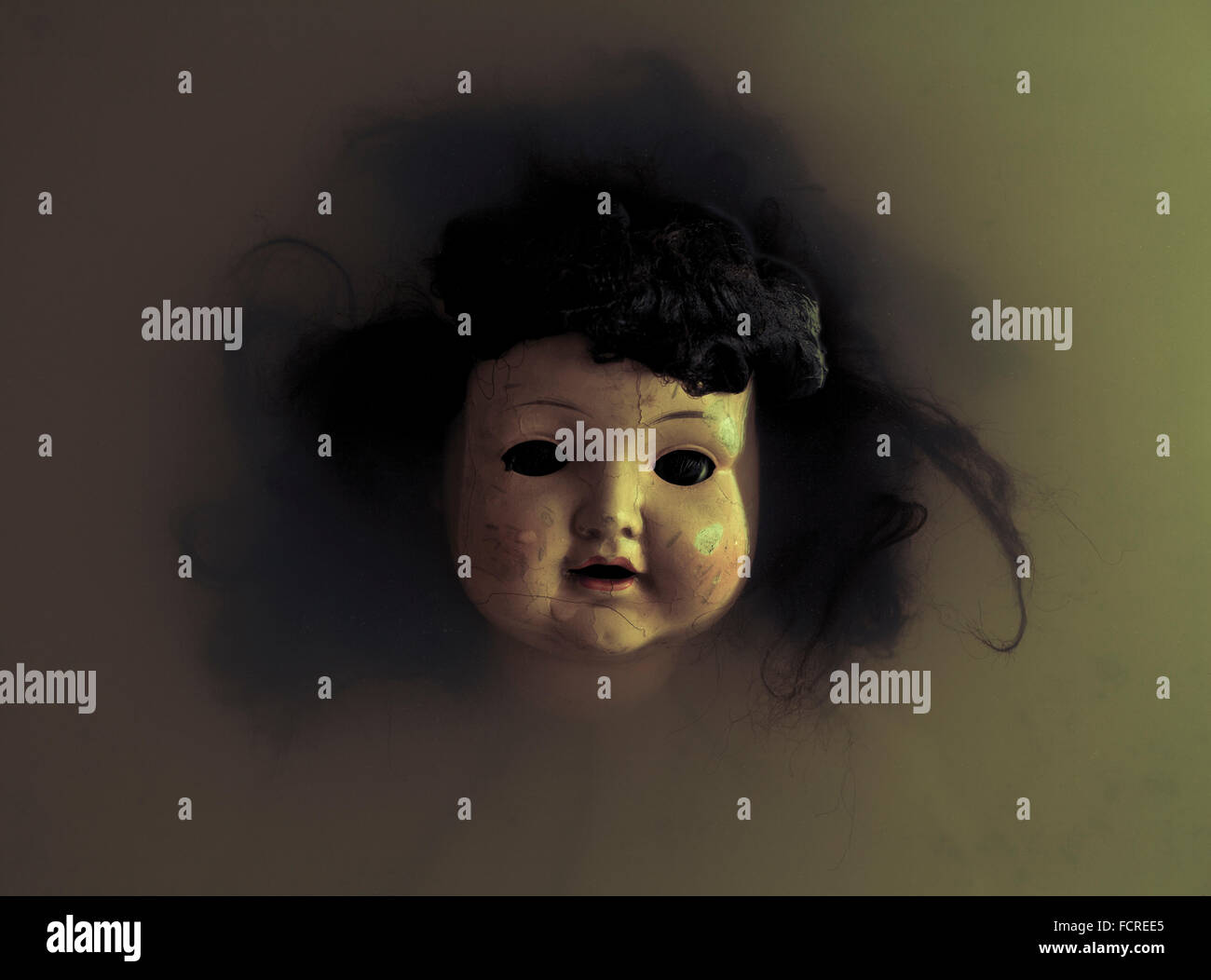 Creepy doll face Foto Stock