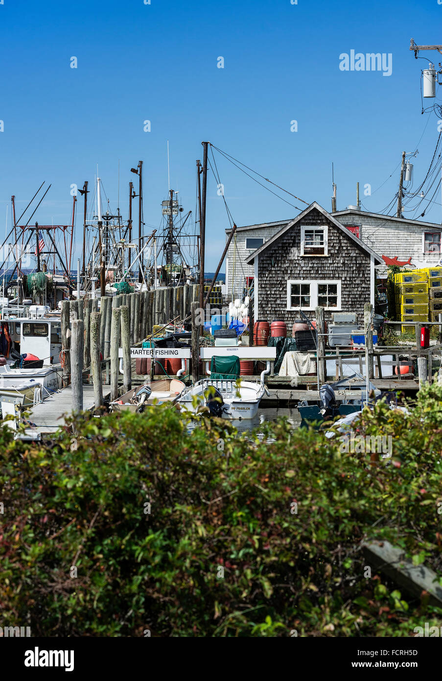 Caratteristico villaggio di pescatori di Menemsha, Cillmark, Martha's Vineyard, Massachusetts Foto Stock