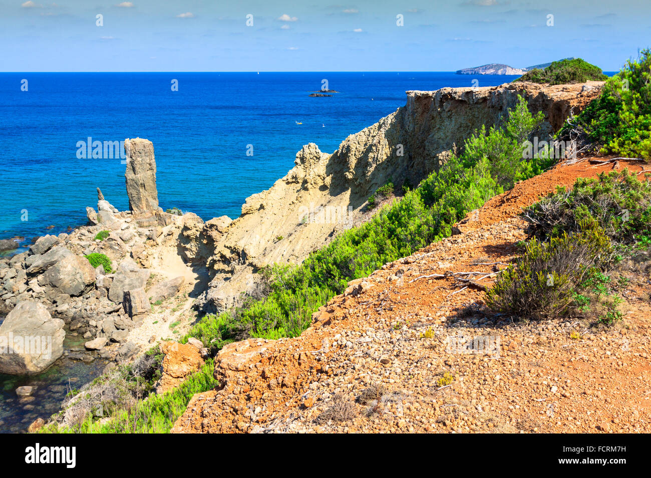 Figueral beach a Ibiza, Spagna Foto Stock