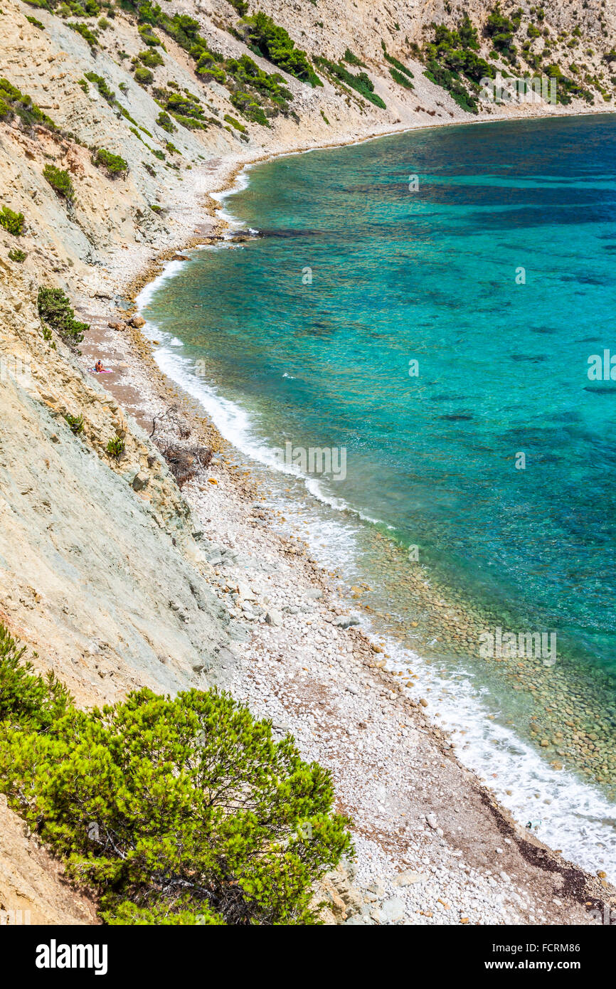 Figueral beach a Ibiza, Spagna Foto Stock