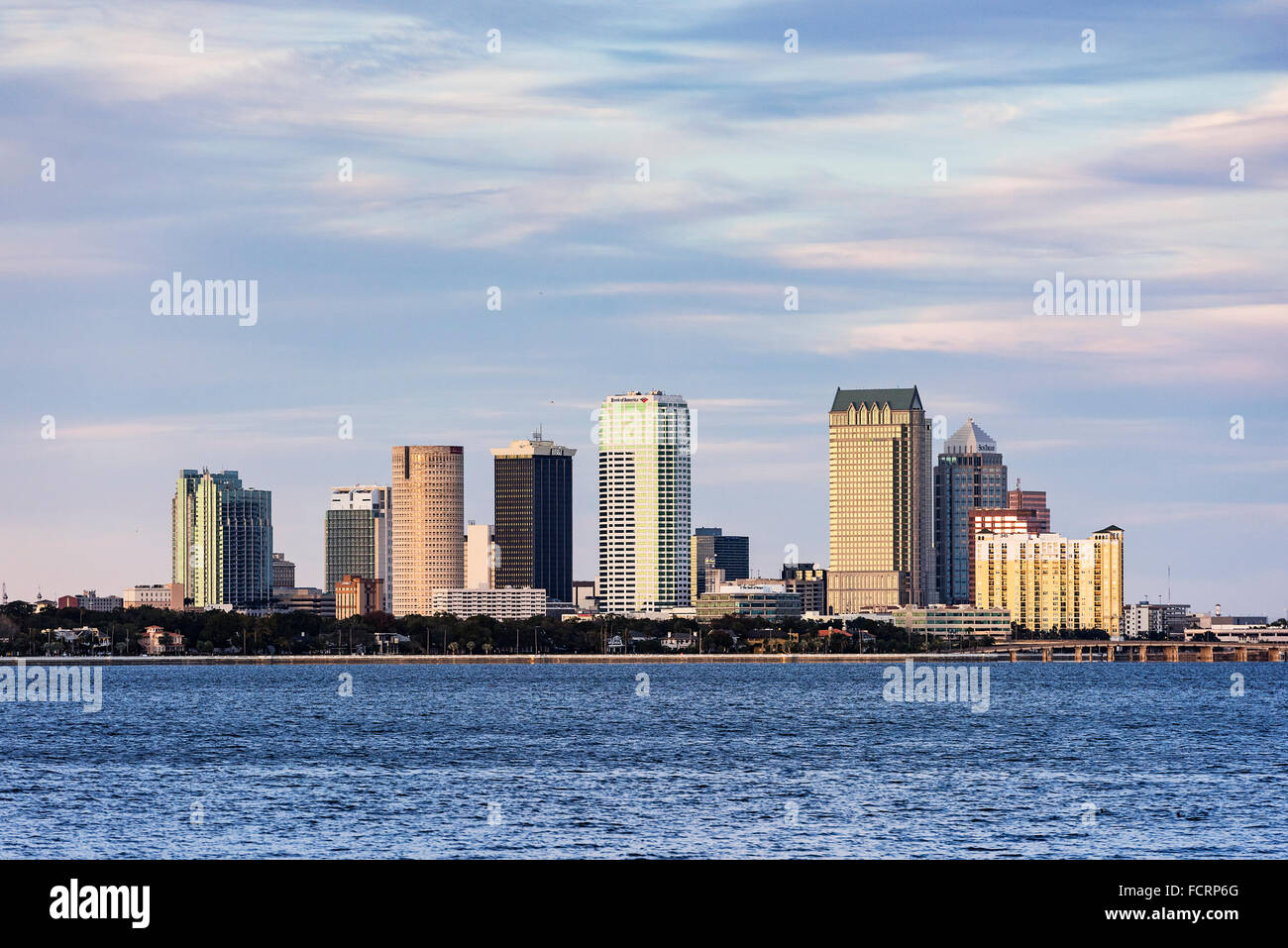 Tampa attraverso la baia di Hillsborough, Tampa, Florida, Stati Uniti d'America Foto Stock