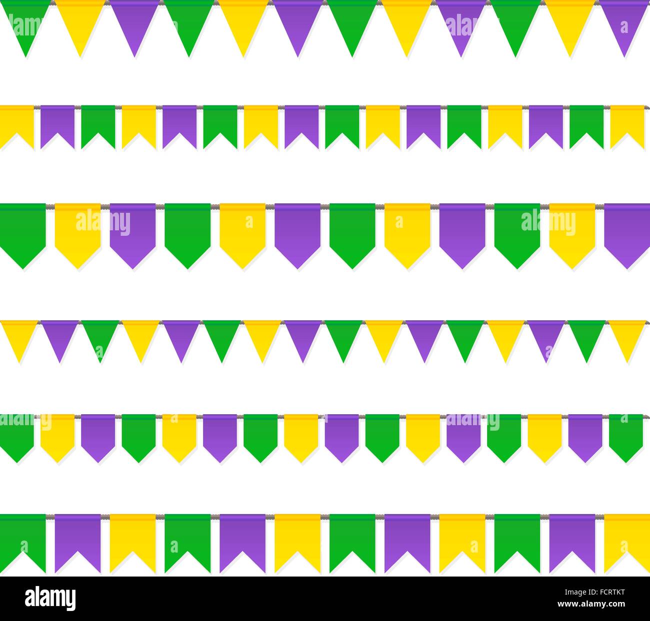 Il carnevale flag settati isolati su sfondo bianco Illustrazione Vettoriale