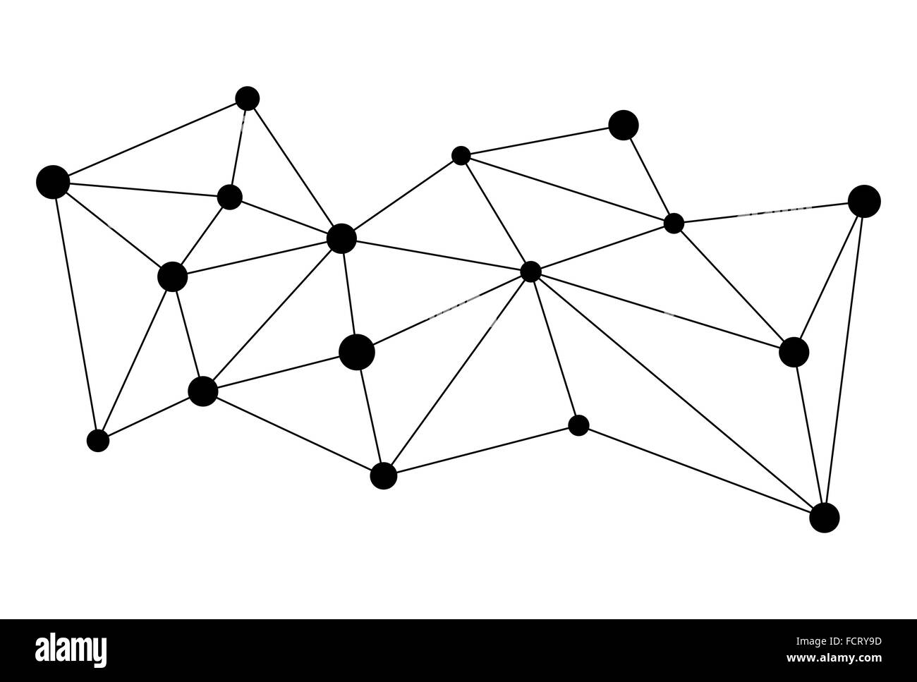 Vector network sfondo poligono astratto triangolo e punti Illustrazione Vettoriale