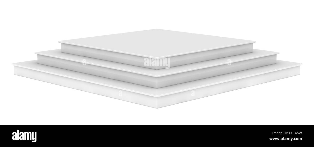 Podio vuota. Isolato su sfondo bianco Foto Stock