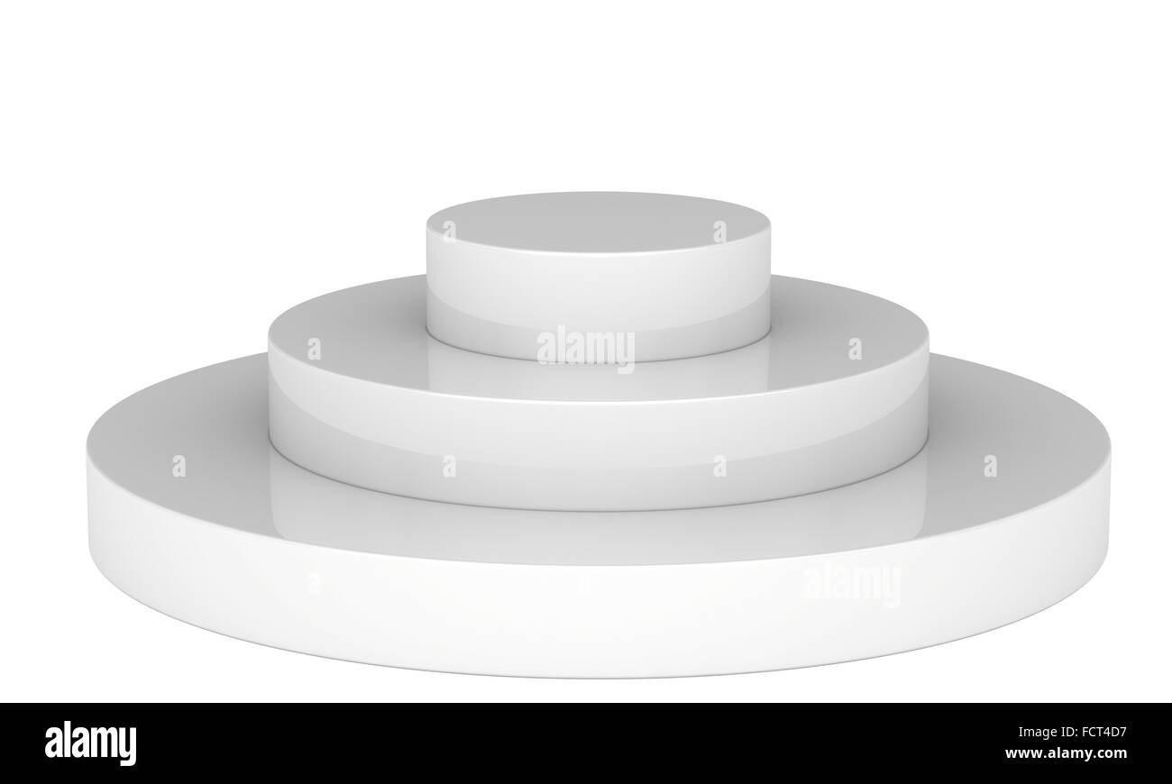 Podio vuota. 3D render su sfondo bianco Foto Stock