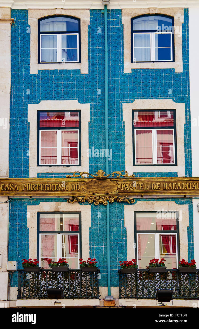 Il Portogallo, Lisbona, Baixa pombalin, Casa portuguesa do Pastel de Bacalhau, la casa di Bacalhau Foto Stock