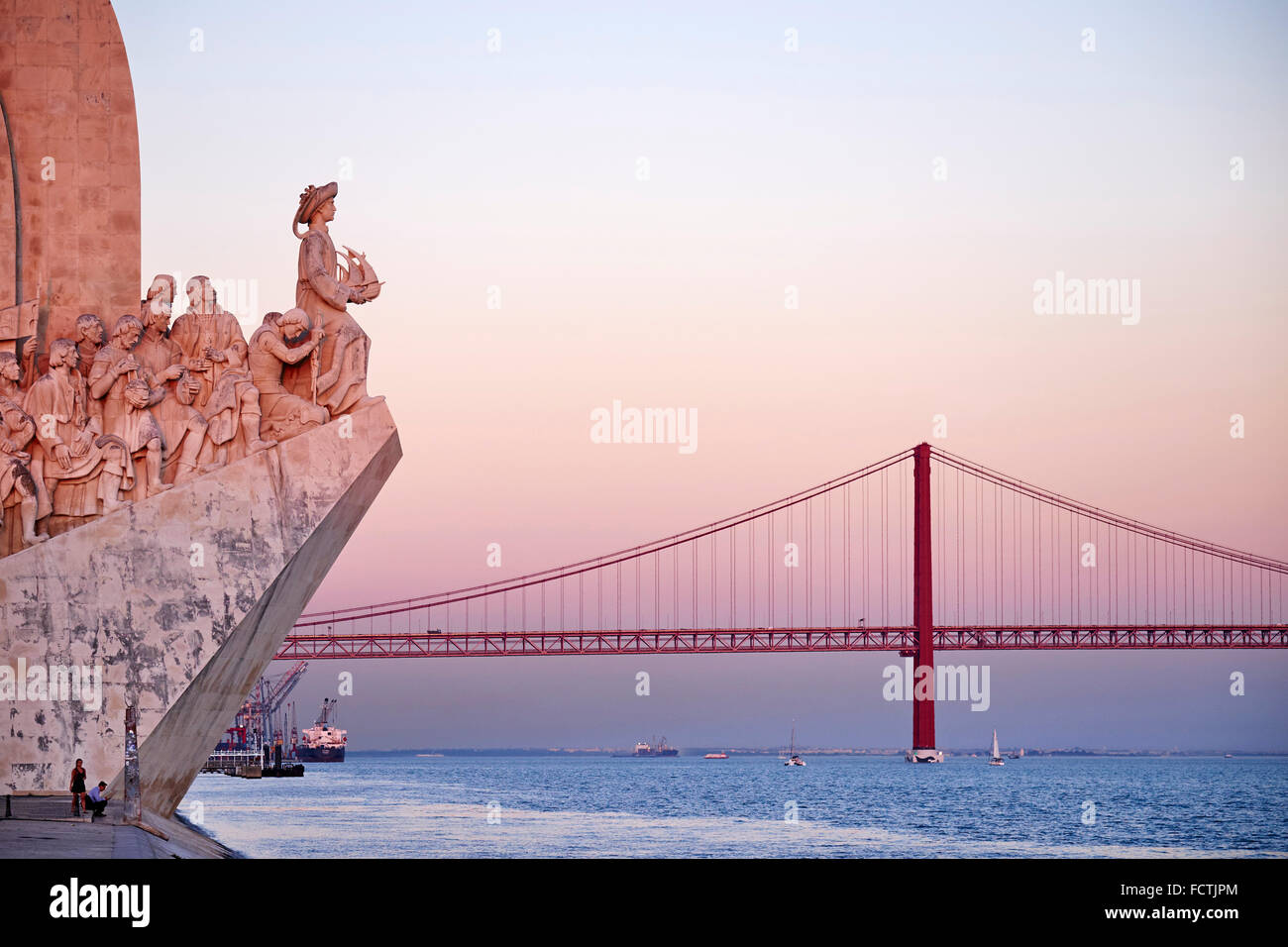 Il Portogallo, Lisbona, Belem, Padrao dos Descobrimentos (monumento alle scoperte Foto Stock