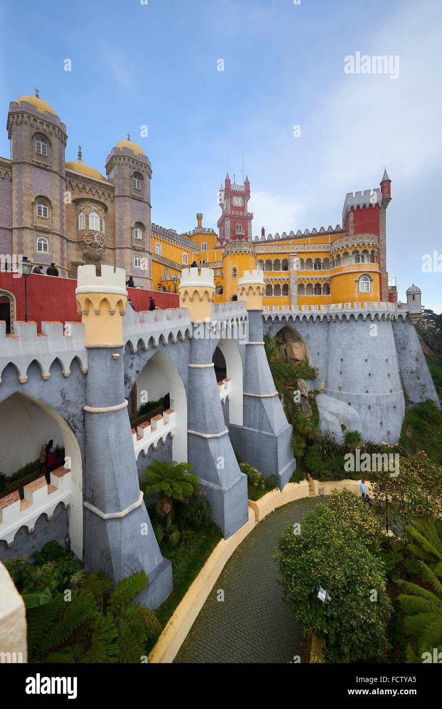 La pena il Palazzo Nazionale, Sintra Portogallo, Europa Foto Stock