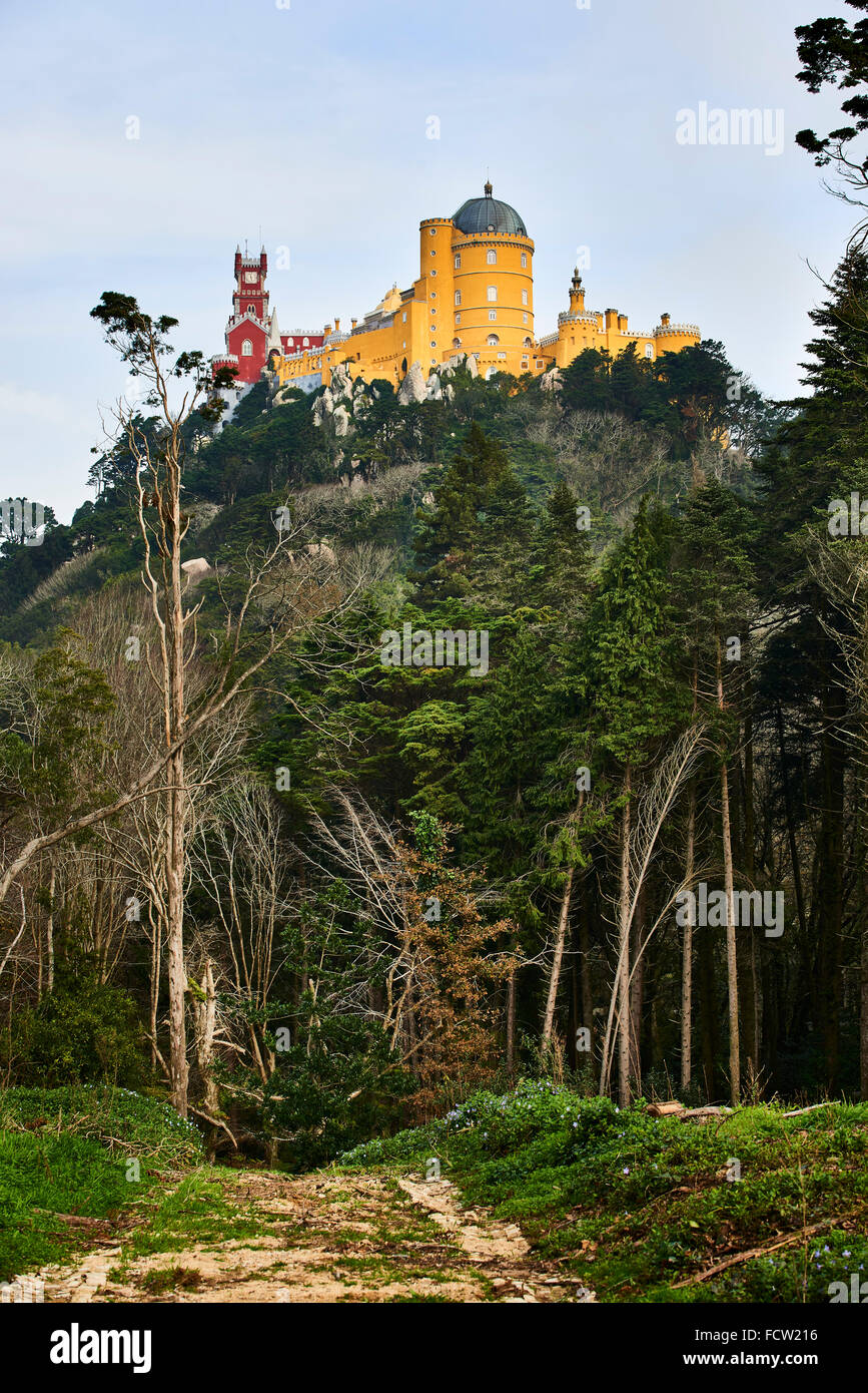La pena il Palazzo Nazionale, Sintra Portogallo, Europa Foto Stock