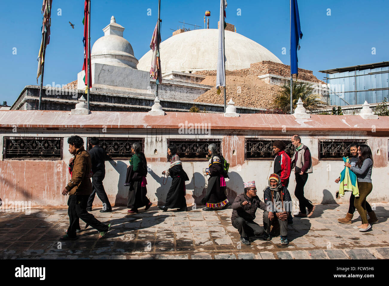 Il Nepal, Bouddhnath, vita quotidiana Foto Stock