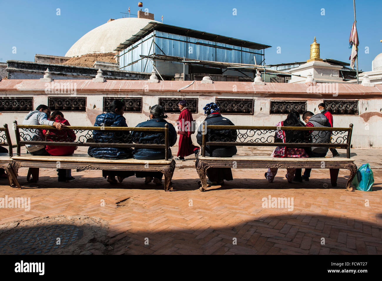 Il Nepal, Bouddhnath, vita quotidiana Foto Stock