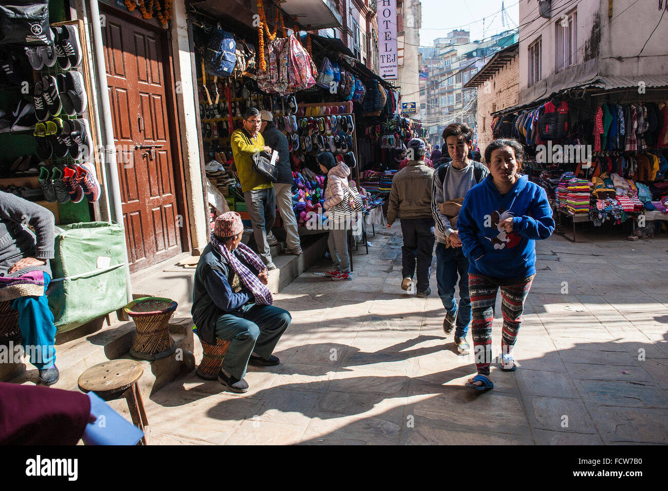 Il Nepal, Bouddhnath, vita quotidiana Foto Stock