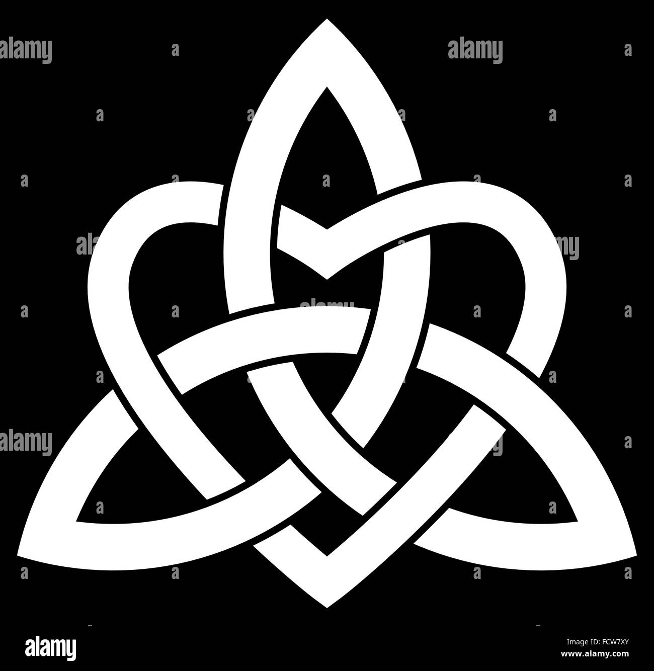 3 punto Celtic Trinity knot (Triquetra) interlacciati con un cuore per il vostro disegno o progetto (illustrazione vettoriale) Illustrazione Vettoriale