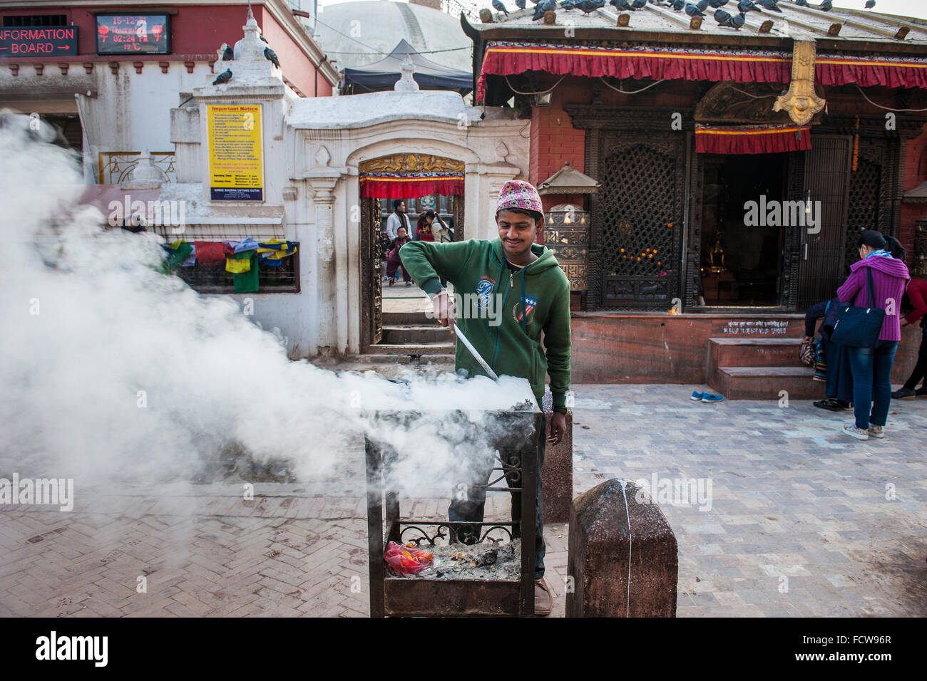 Il Nepal, Bouddhnath, vita quotidiana Foto Stock