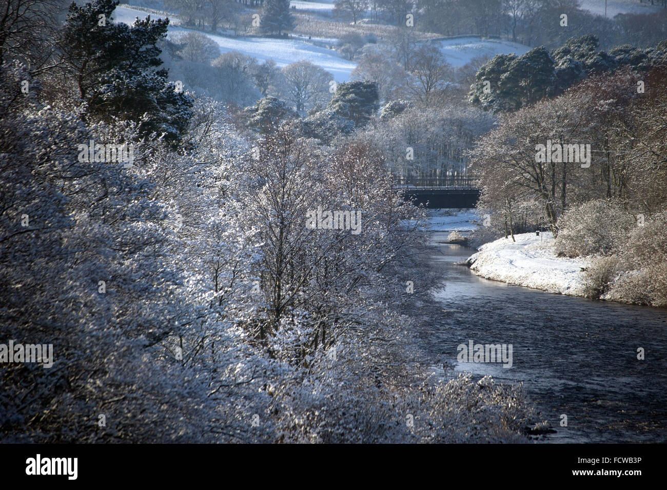 A sud del Fiume Tyne in inverno/ Winter Wonderland Foto Stock