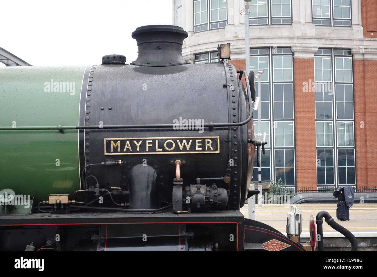 Locomotiva a vapore 'Mayflower' alla stazione di lettura -1 Foto Stock