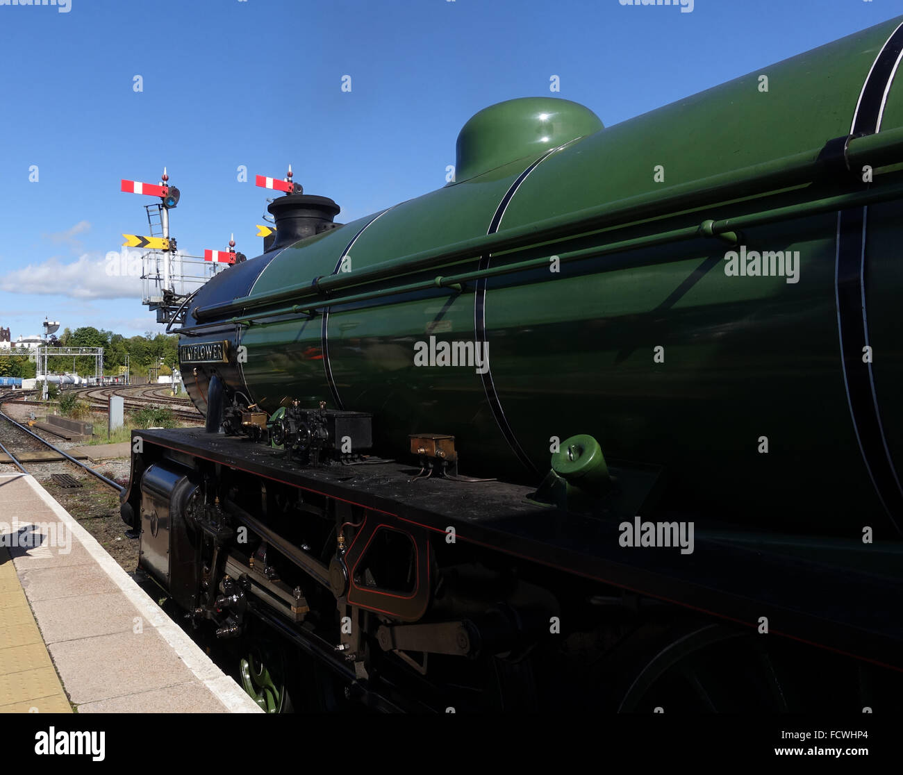 Locomotiva a vapore 'Mayflower' a Worcester Shrubb Hill -1 Foto Stock