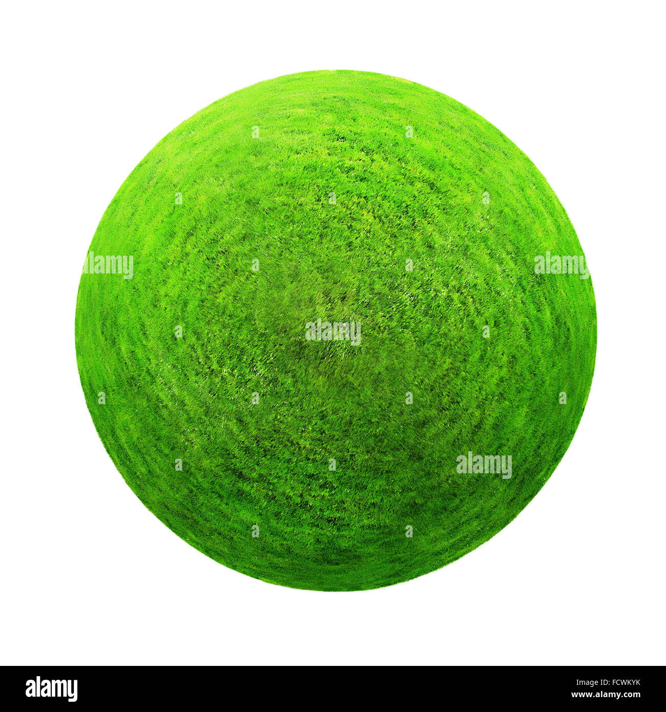 Erba verde palla. Isolato su sfondo bianco Foto Stock