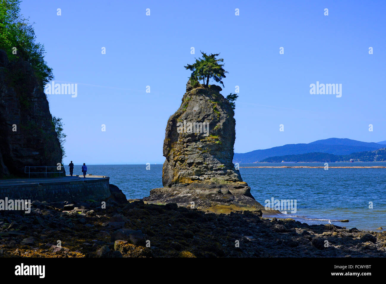 Siwash Rock Stanley Park a Vancouver British Columbia Canada Foto Stock