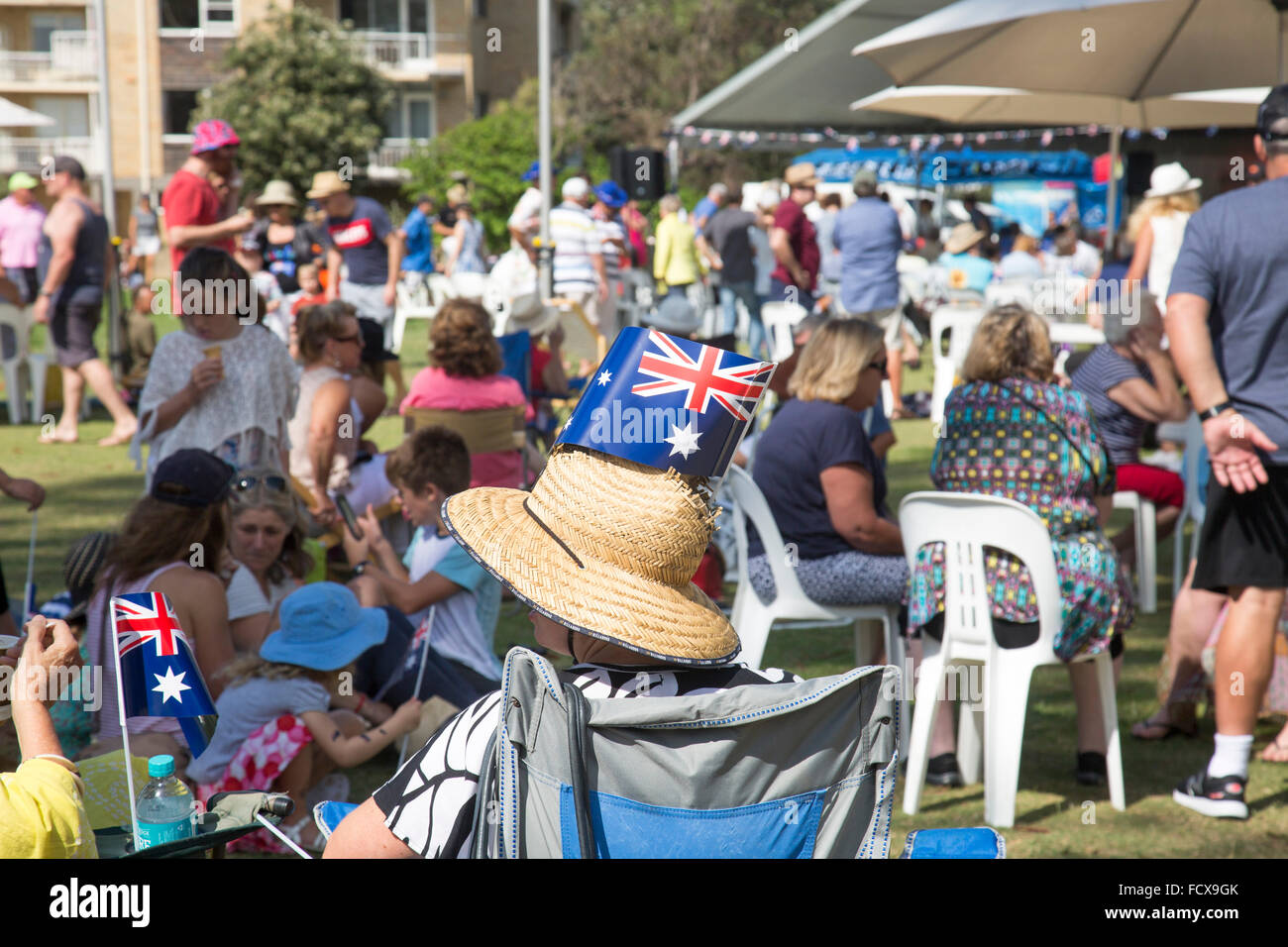 Sydney, Australia. Il 26 gennaio, 2016. Australia alle celebrazioni del giorno e il divertimento di Bert Payne Riserva, Newport Beach,Sydney , Australia 26 gennaio 2016. Questo giorno celebra l'anniversario della flotta britannica arrivo in porto Jackson nel 1788. Credit: modello10/Alamy Live News Foto Stock