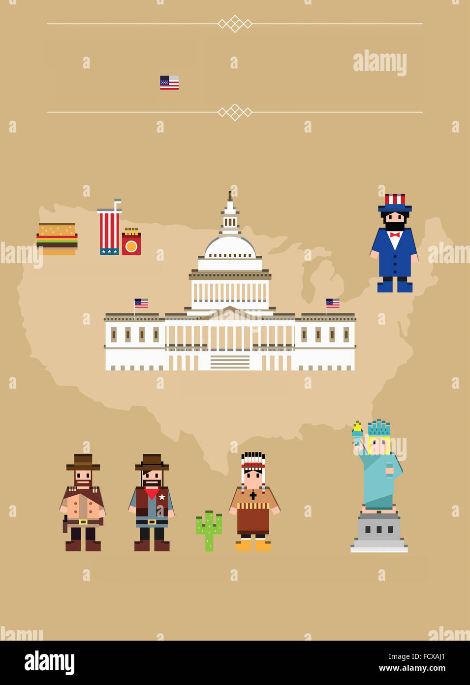 I punti di riferimento globali NEGLI STATI UNITI Foto Stock