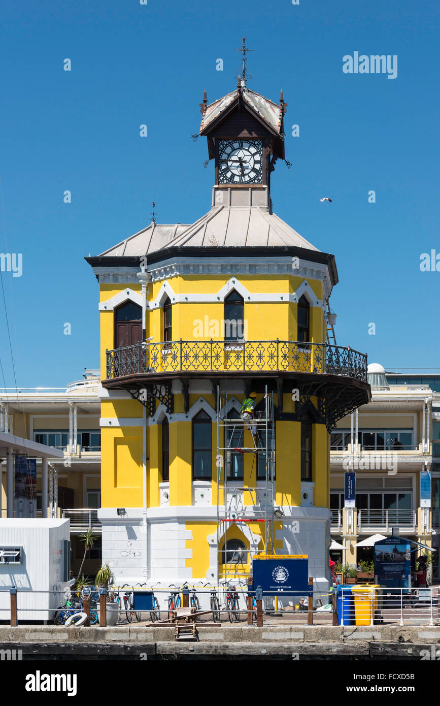Victorian Torre Dell'Orologio, Lungomare Victoria & Albert, Cape Town, Provincia del Capo occidentale, Repubblica del Sud Africa Foto Stock