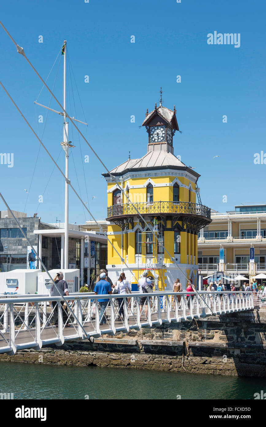 Victorian Torre Dell'Orologio, Lungomare Victoria & Albert, Cape Town, Provincia del Capo occidentale, Repubblica del Sud Africa Foto Stock