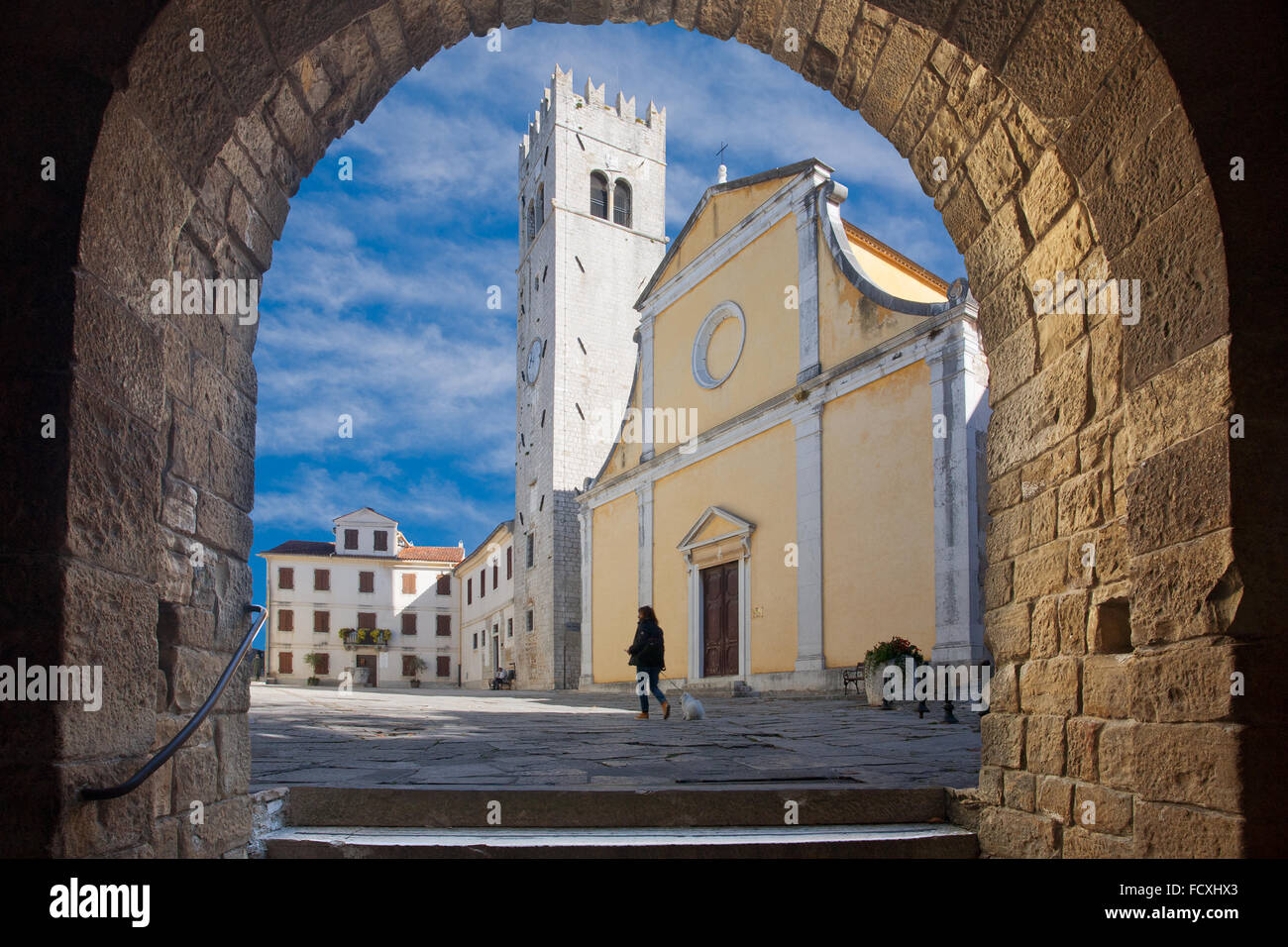 Città vecchia di Montona, Istria, Croazia Foto Stock
