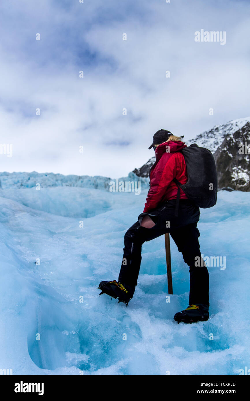 Guida in Franz Josef, 12 Km ghiacciaio in Westland Tai Poutini National Park Foto Stock