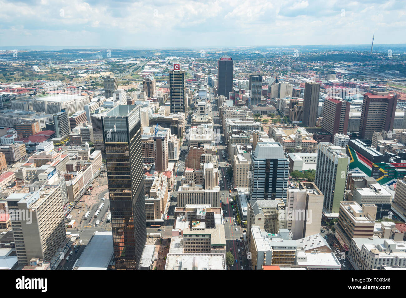 Centro citta' vista dal centro di Carlton, Johannesburg, città di Johannesburg comune, provincia di Gauteng, Repubblica del Sud Africa Foto Stock