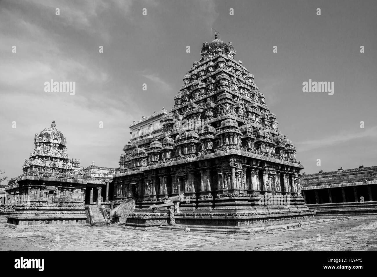 Tempio di Darasuram, antichi templi dell India, tempio di Darasuram Thanjavur, Chola tempio, tempio del patrimonio, templi del Tamil Nadu Foto Stock