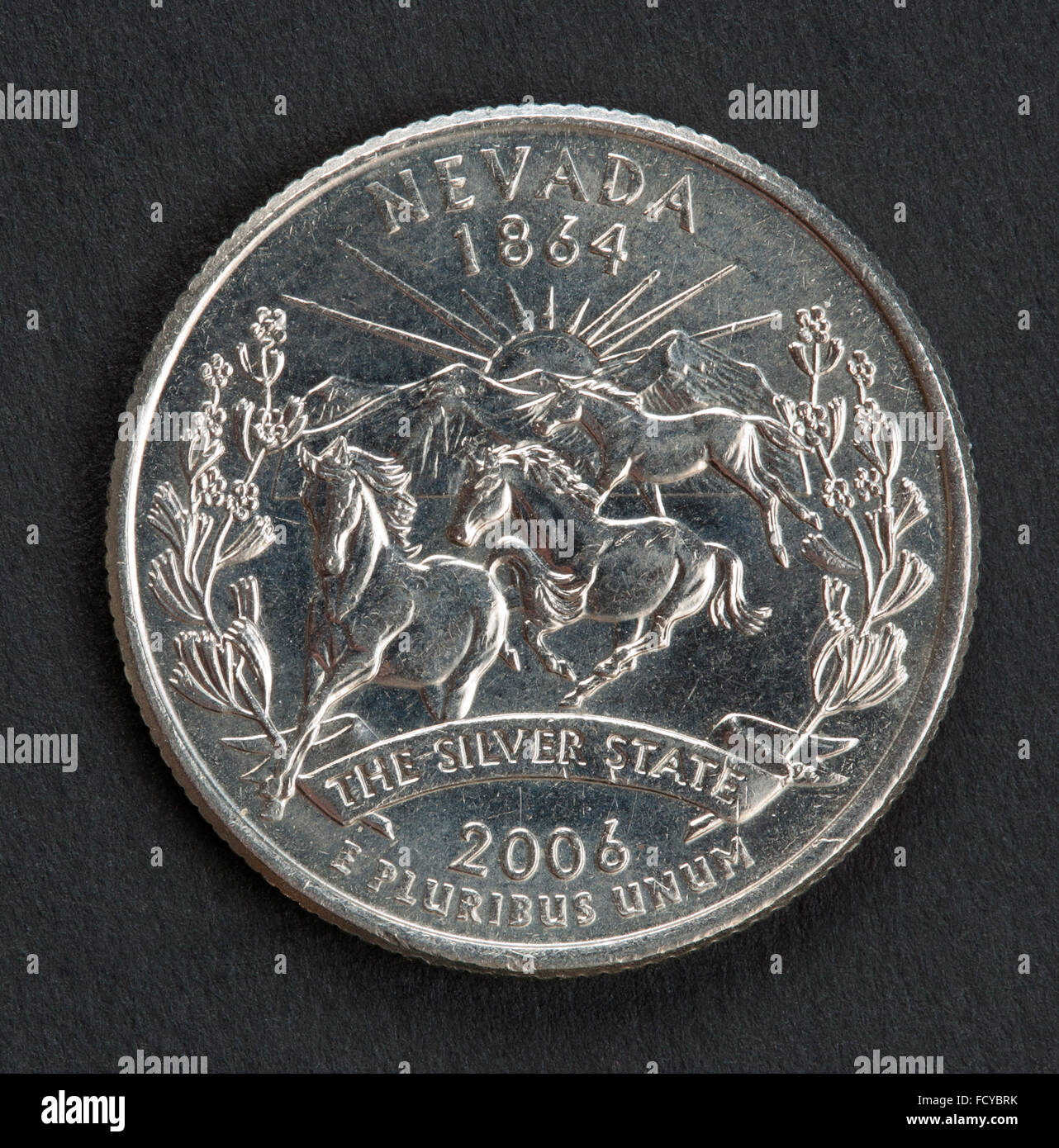 Nevada argento stato quarto di dollaro moneta Foto Stock