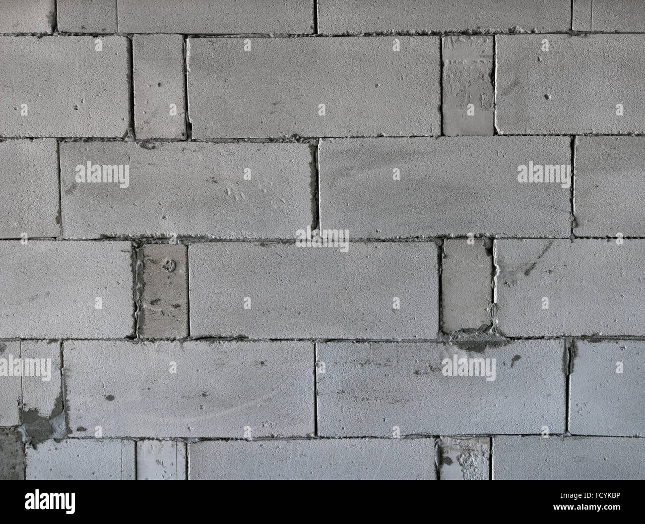 Materie AAC aerato autoclavato parete in cemento, vista frontale, sfondo modificabile. Foto Stock