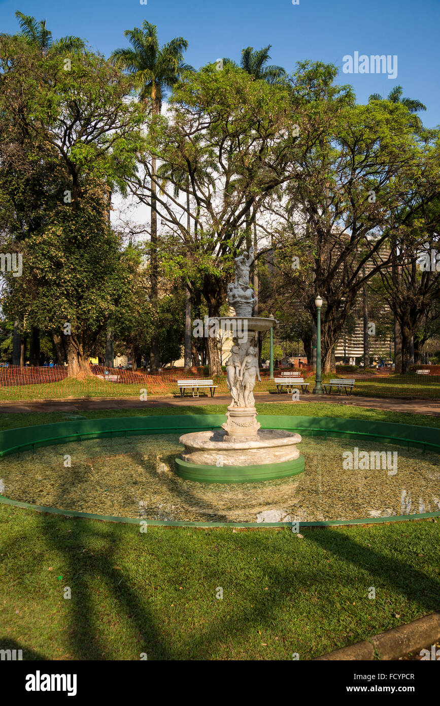 Fontana, Praça da Liberdade, Piazza della Libertà, Belo Horizonte, Minas Gerais, Brasile Foto Stock