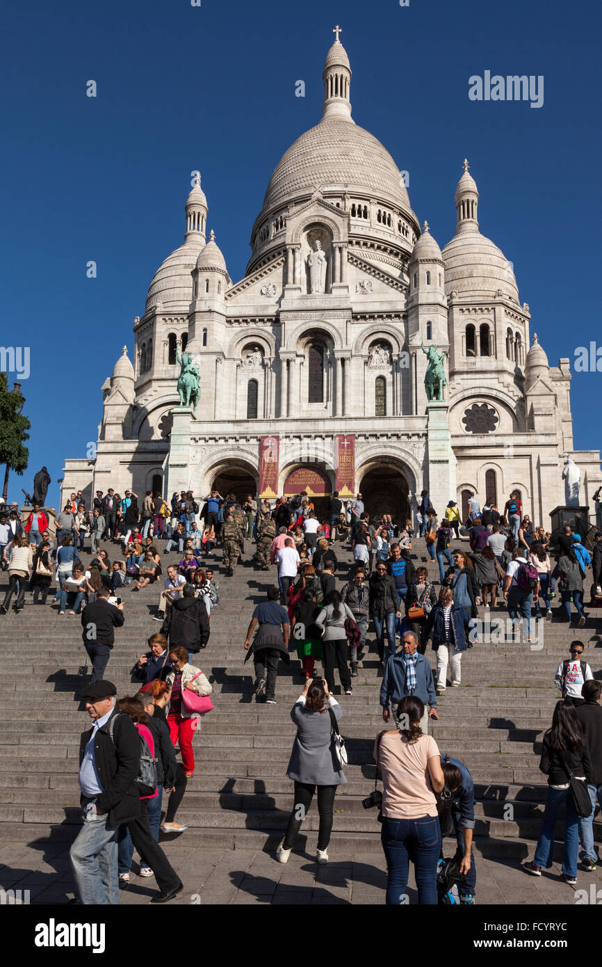 La Basilica del Sacre Coeur, Parigi, Francia Foto Stock