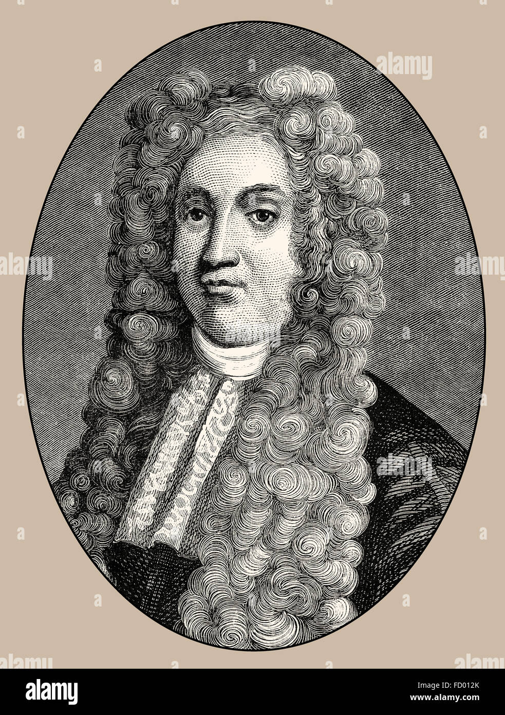 Sir Hans Sloane, 1° Baronet, 1660-1753, un medico irlandese e collettore Foto Stock