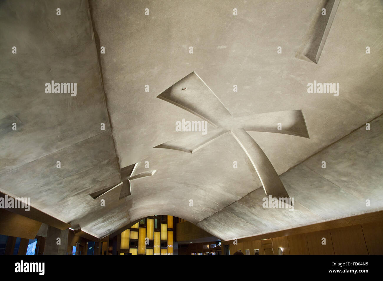 Il tetto del piano terra Il Parlamento scozzese di Edimburgo Foto Stock