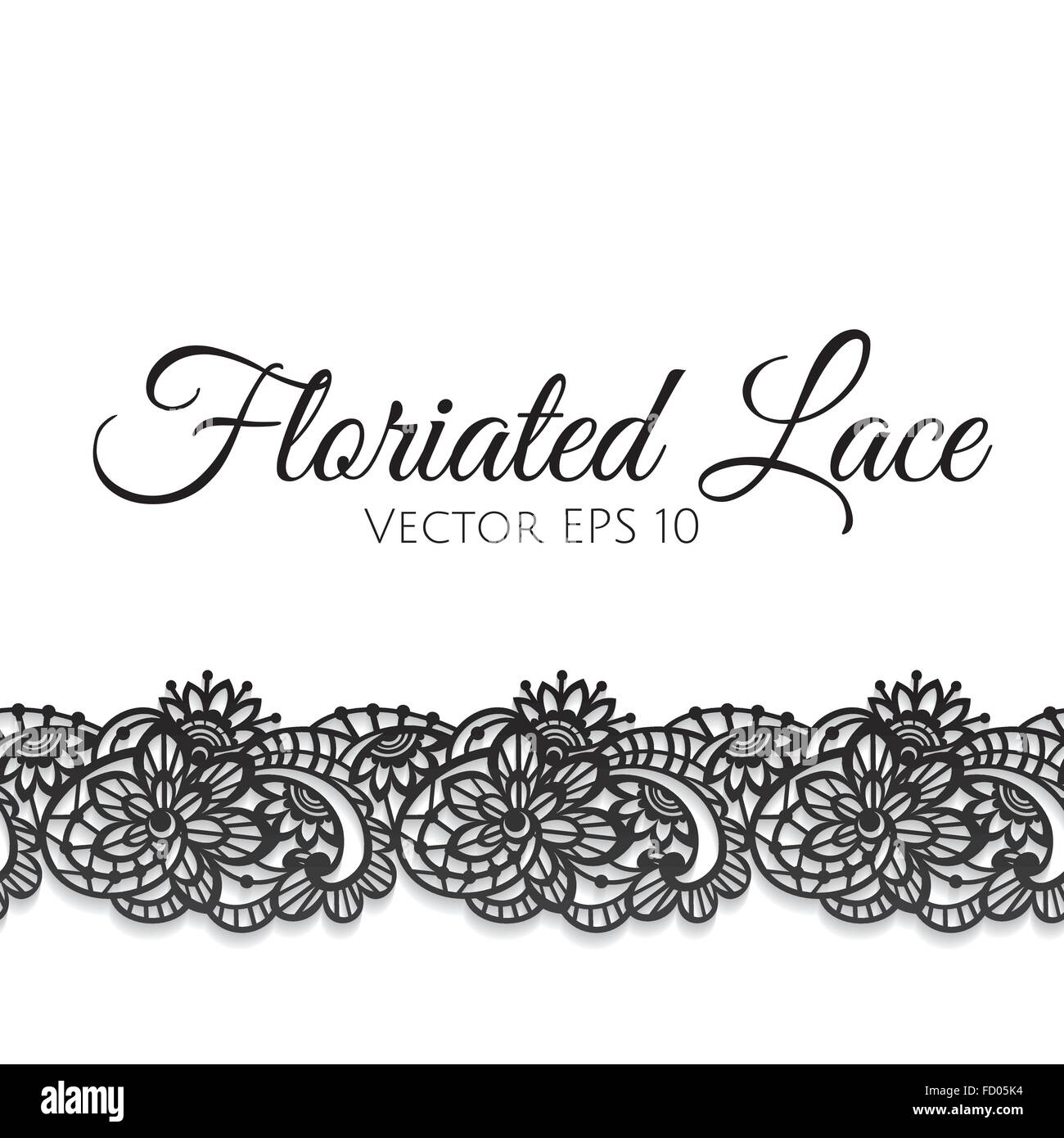 Modello di biglietto di auguri decorate con pizzo floreale Illustrazione Vettoriale