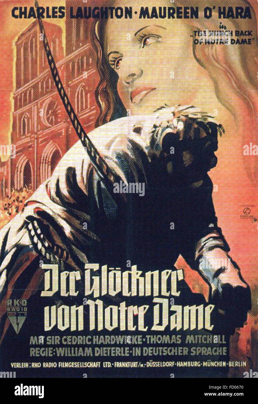 Il Gobbo di Notre Dame (1939) - Tedesco poster del filmato Foto Stock